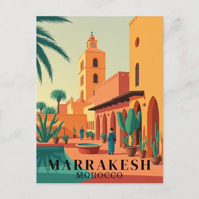 Cartão Postal Marrakesh Marrocos Viagens Antigas  (Frente)