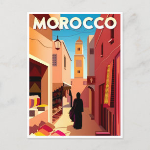 Cartão Postal Marrakesh, turismo maroc da viagens vintage Marroc