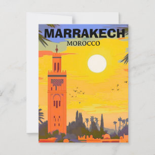 Cartão Postal Marrakesh Viagem Postcard Art, Posto Viagem Marroc