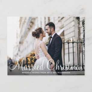 Cartão Postal MARRIED CHRISTMAS   foto de script branco