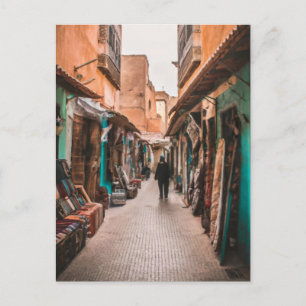 Cartão Postal Marrocos Street Watercolor