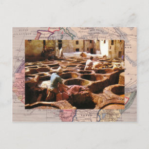 Cartão Postal Marrocos, Tannerie ao ar livre