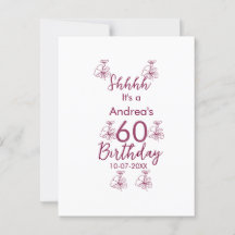 Marrom branco floral rosa claro shhhh 60 anos nome