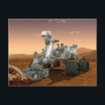 Cartão Postal Mars Science Laboratory Curiosity Rover. 4<br><div class="desc">Conceito artístico do veículo Curiosity da Mars Science Laboratory, um robô móvel para investigar a capacidade passada ou presente de Marte de sustentar vida microbiana. Nesta imagem, o veículo examina uma rocha em Marte com um conjunto de ferramentas na extremidade do braço do veículo, que se estende cerca de 2,...</div>