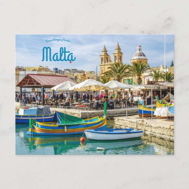 Cartão postal Marsaxlokk Malta Adorável (Frente)
