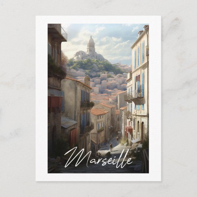 Cartão Postal Marseille - illustration (Frente)