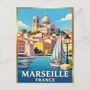Cartão Postal Marseille Vieux Port Riviera Francesa