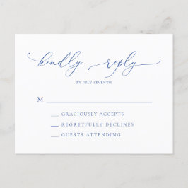 Cartão Postal Marselha Bleu e RSVP de Casamento Minimalista Bran