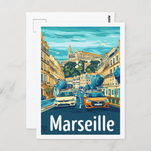 Cartão Postal Marselha França Familiar Viagem