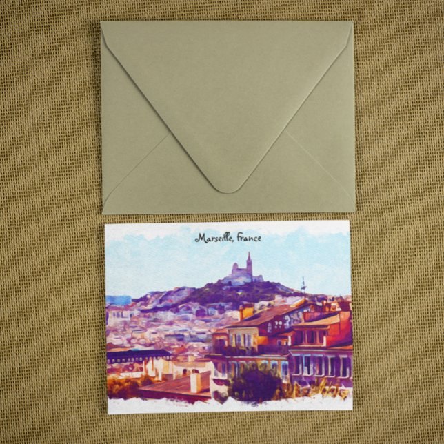 Cartão Postal Marselha França Panorama View (marseille france panorama view postcard)