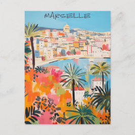 Cartão Postal Marselha França Viagem Cidade Pintura Estética