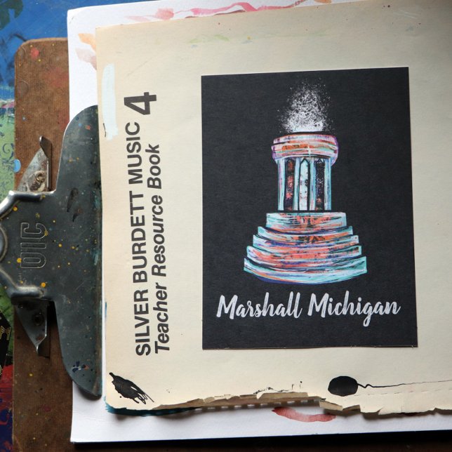Cartão Postal Marshall Michigan Fountain (Criador carregado)