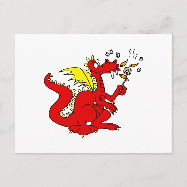 Cartão Postal Marshmallow Toasting Dragon (Frente)