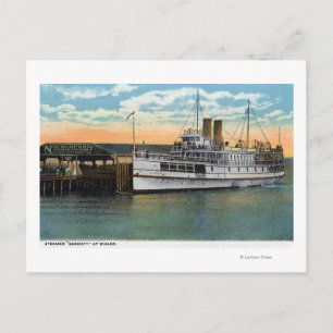 Cartão Postal Martha's Vineyard, Navio a vapor Sankaty no Wharf