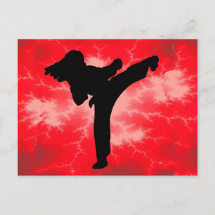Cartão Postal Martial Arts Red Lightning