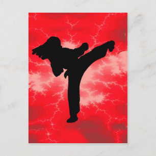 Cartão Postal Martial Arts Red Lightning
