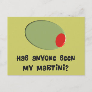 Cartão Postal Martini Drinkers T-Shirts e presente Design de oli
