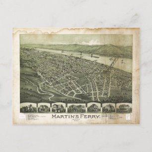Cartão Postal Martin's Ferry Ohio por Thaddeus Fowler (1899)