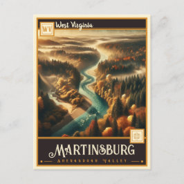 Cartão Postal Martinsburg, Virgínia Ocidental | Vintage