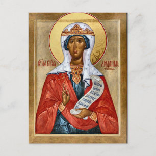 Cartão Postal Martyr Rua. Ícone Cristão Ludmila Ortodox