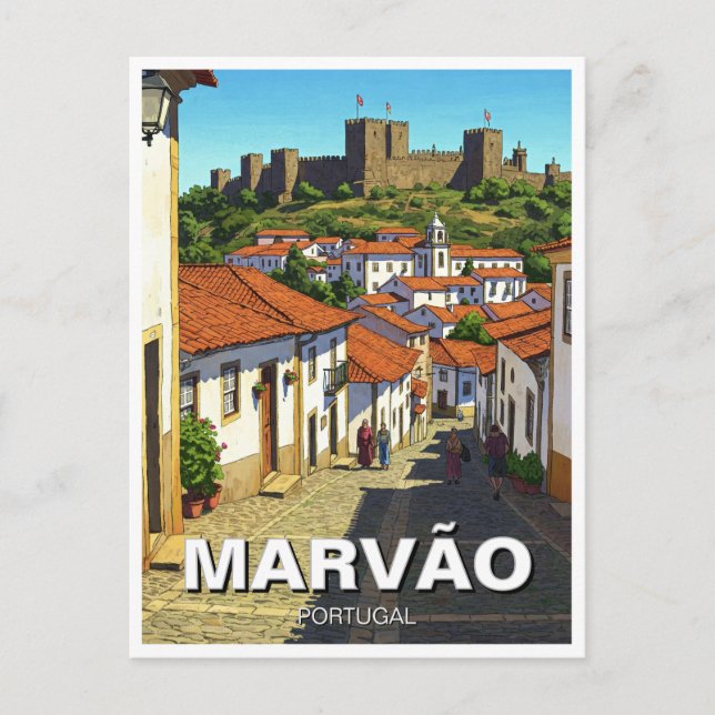 Cartão Postal Marvao Portugal Viagem (Frente)