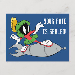 Cartão Postal MARVIN, MARTIAN™ Riding Rocket (Foguete itineran