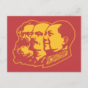 Cartão Postal Marx Lenin Mao Portrait