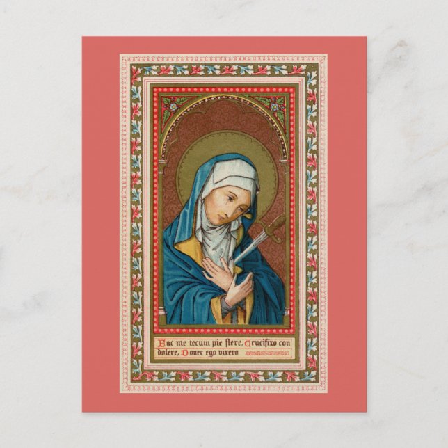 Cartão Postal Mary as Mater Dolorosa (Mãe das Tristezas) (SAU20) (Frente)
