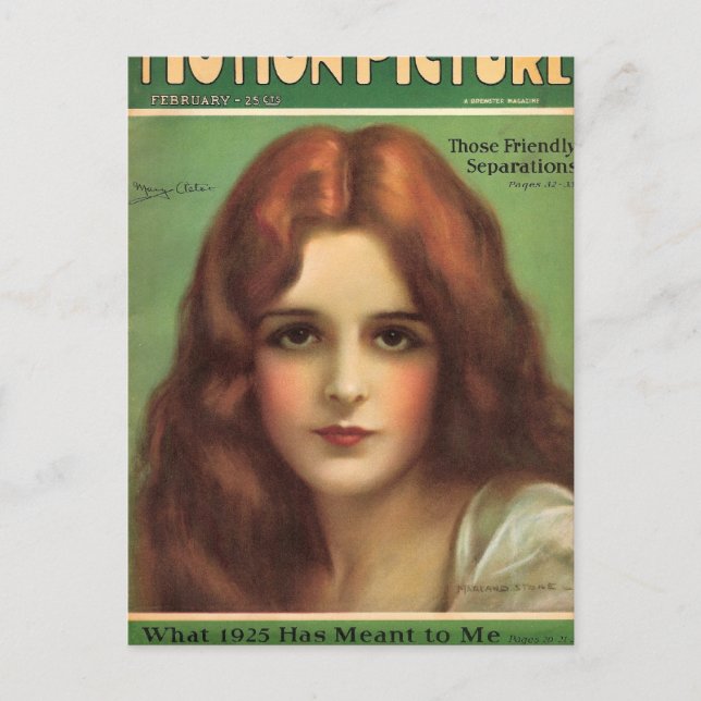 Cartão Postal Mary Astor 1926 - Revista cinematográfica (Frente)