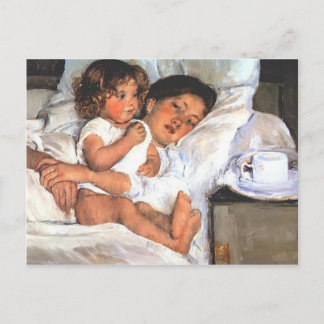 Cartão Postal Mary Cassatt - Café da Manhã na Cama