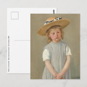 Cartão Postal Mary Cassatt - Criança num Chapéu de Palha