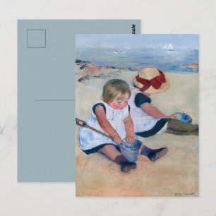 Cartão Postal Mary Cassatt Crianças Brincando na Praia 1884 