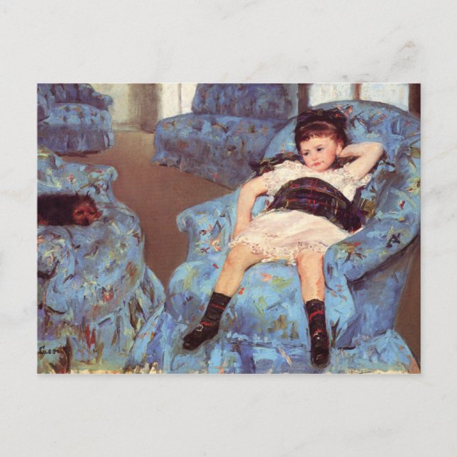Cartão Postal Mary Cassatt Girl in Blue Armsit Fine Art (Frente)