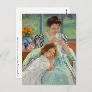 Cartão Postal Mary Cassatt - Jovem Mãe costurando