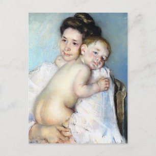Cartão Postal Mary Cassatt - Mãe Berthe Segurando Seu Bebê