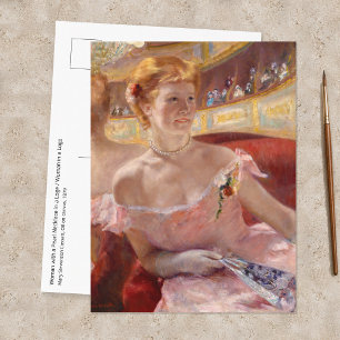 Cartão Postal Mary Cassatt - Mulher com Colar de Pérolas numa Lo