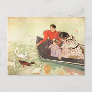 Cartão Postal Mary Cassatt- que alimenta os patos