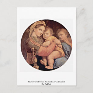 Cartão Postal Mary, Cristo Criança E João Batista De Raffael
