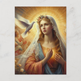 Cartão Postal Mary e a pomba branca