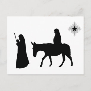 Cartão Postal Mary E Joseph Silhouette