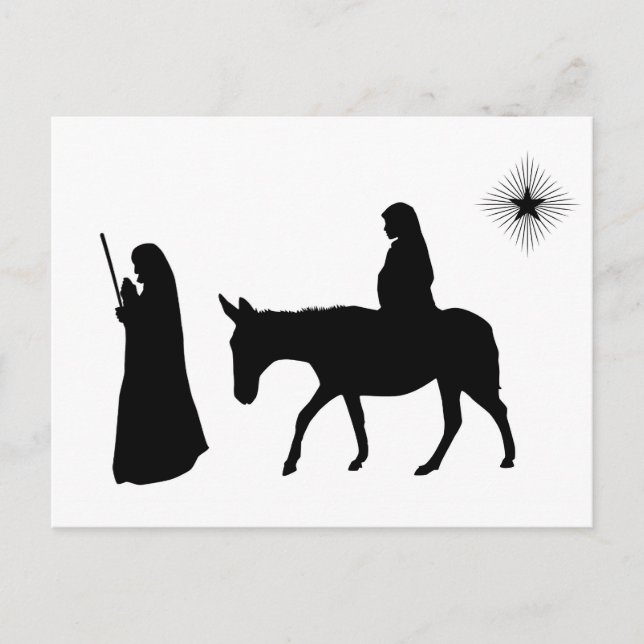 Cartão Postal Mary E Joseph Silhouette (Frente)