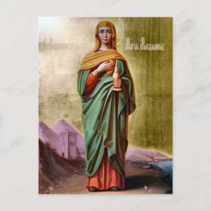 Cartão Postal Mary Magdalene Ícone Cristão Ortodoxo