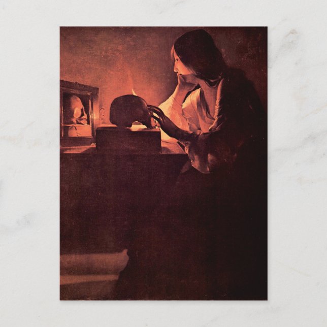 Cartão Postal Mary Magdalene por Georges de La Tour (Frente)