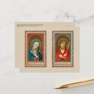 Cartão Postal Mary, Mater Dolorosa & Jesus, Ecce Homo
