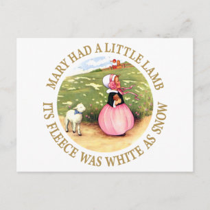 Cartão Postal Mary tinha um pequeno cordeiro