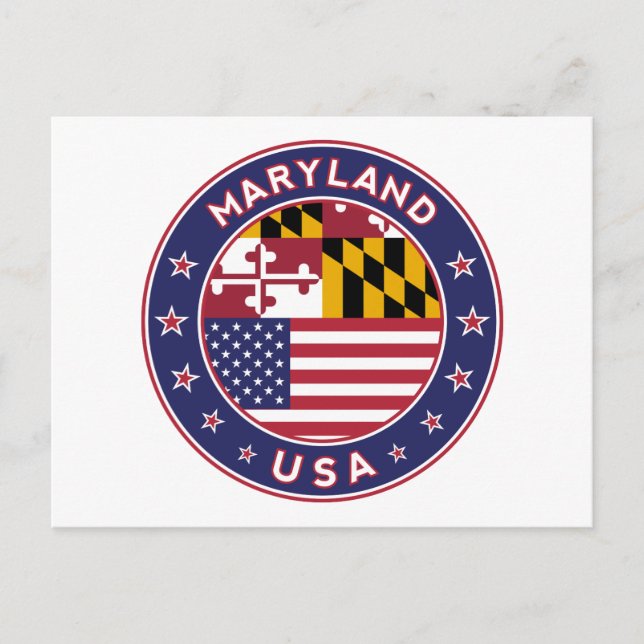 Cartão Postal Maryland, adesivo de Maryland, capa de telefone, s (Frente)