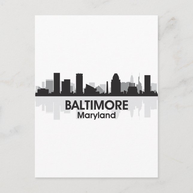 Cartão Postal Maryland Baltimore Skyline (Frente)