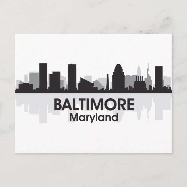 Cartão Postal Maryland Baltimore Skyline (Frente)