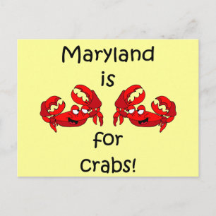 Cartão Postal Maryland é para Crabs