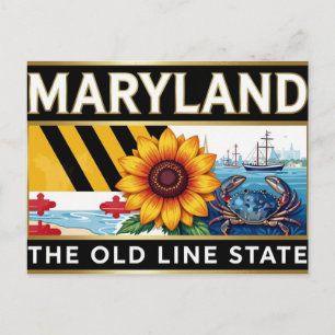 Cartão Postal MARYLAND Emblema da Herança da Baía de Chesapeake